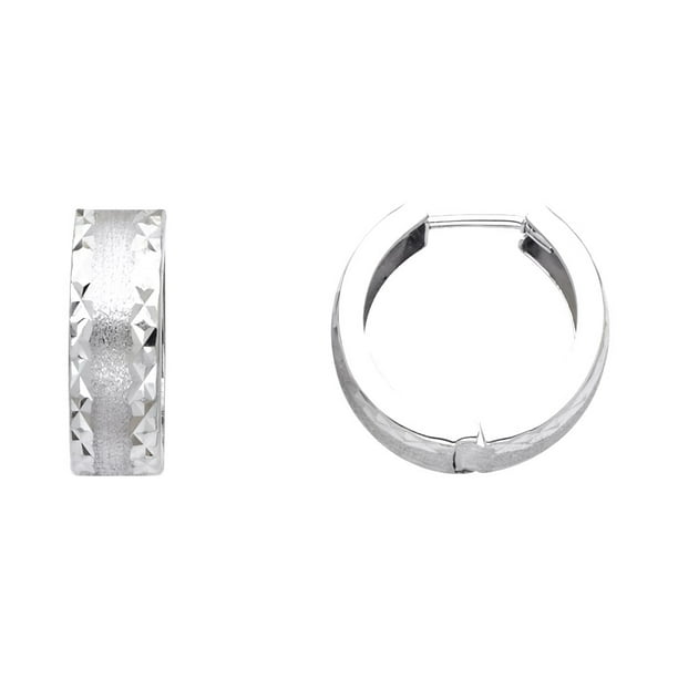 15mm Diameter 14k Two Tone Gold 5mm Thickness Double Huggie Hoop Earrings 15mm Diameter 14k Two Tone Gold 5mm Thickness Double Huggie Hoop Earrings